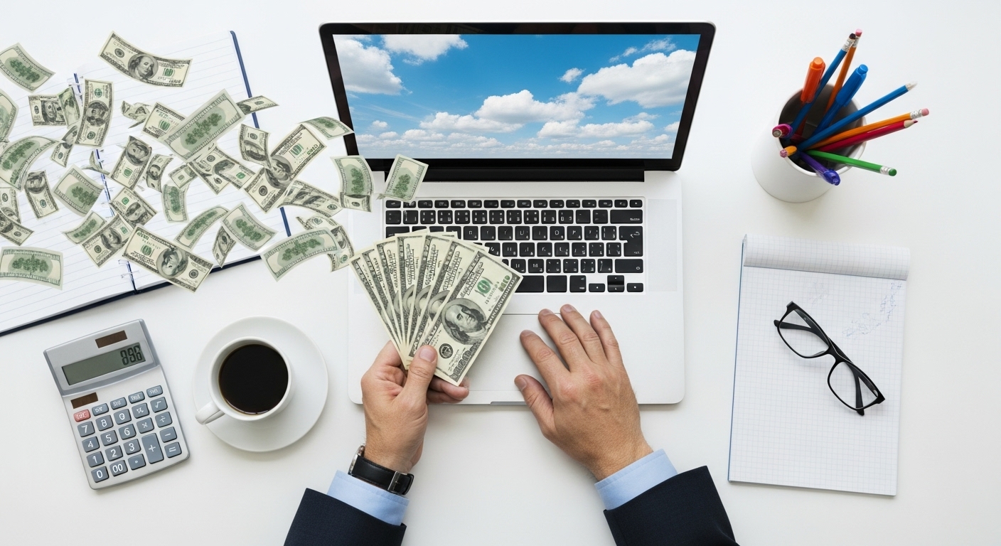 6 Formas de Como Ganhar Dinheiro na Internet Trabalhando de Casa 2 Simbolizando o sucesso financeiro online. Isso demonstra como algumas pessoas descobrem como ganhar dinheiro na internet e transformar a liberdade digital em realidade.