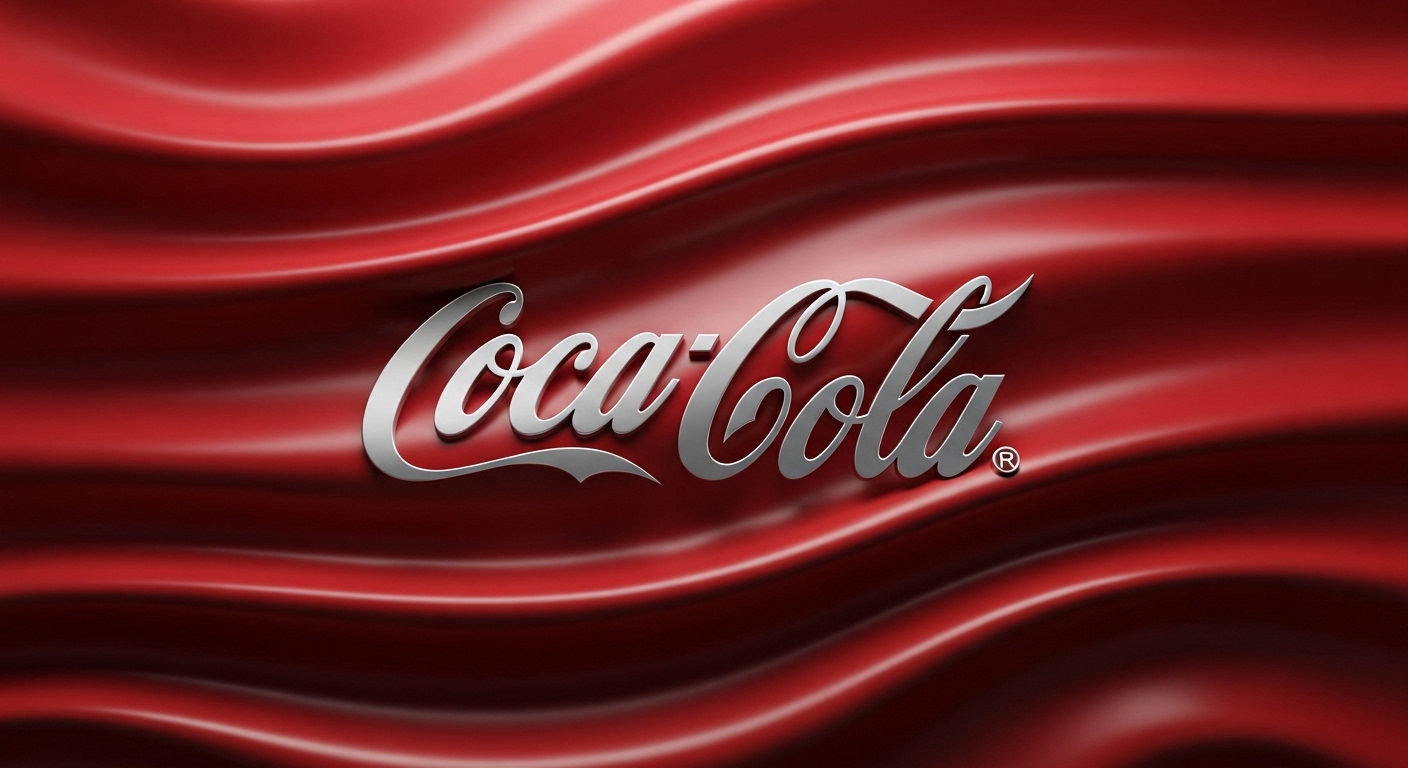 Logo da Coca-Cola sobre um fundo vermelho com textura, representando o poder do branding e da publicidade digital na construção de grandes marcas.
