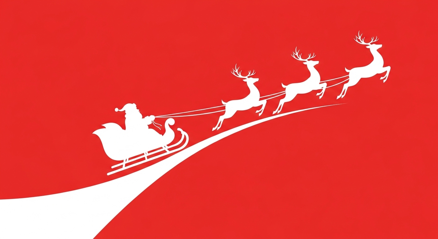 Como a Psicologia das Cores Pode Aumentar a Confiança e Fidelidade do Cliente 3 Imagem da Coca-Cola representada por um fundo vermelho com o papai-noel no treno com suas renas. Mostrando o Poder da Psicologia das Cores